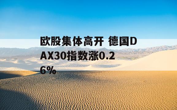 欧股集体高开 德国DAX30指数涨0.26%